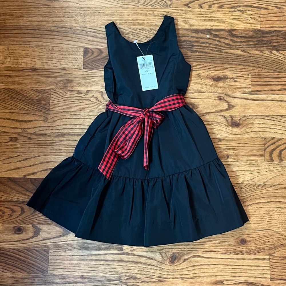 Ralph Lauren Black Dress with Red Plaid Belt